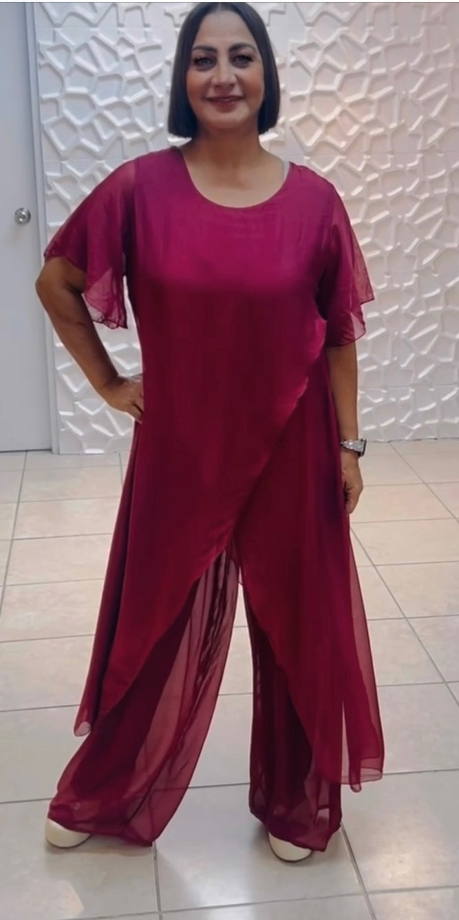 Palazzo silk set
