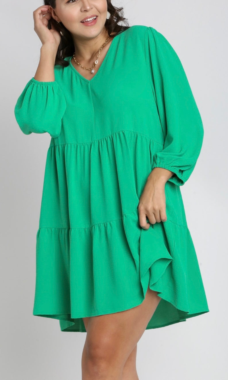V-Neck Tiered Dress