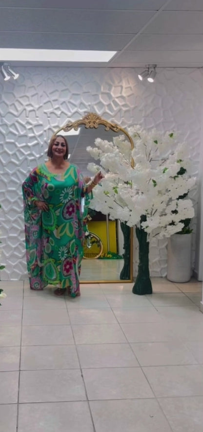 Long Silk Floral Tunic